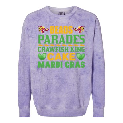 Beads Parades Crawfish King Cake Mardi Gras Colorblast Crewneck Sweatshirt