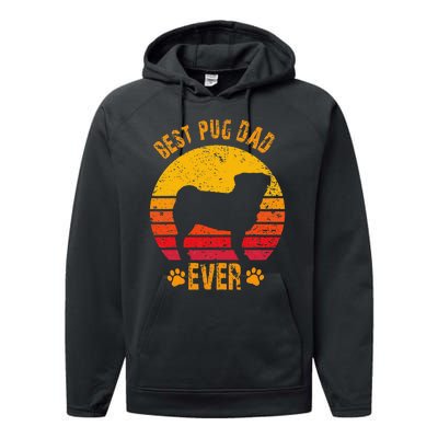 Best Pug Dad Ever Funny Gift Father Performance Fleece Hoodie