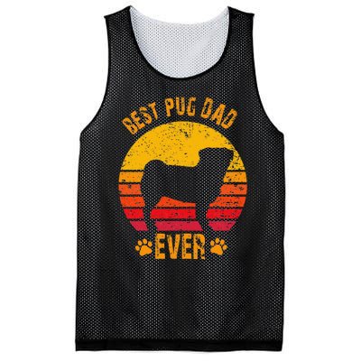 Best Pug Dad Ever Funny Gift Father Mesh Reversible Basketball Jersey Tank