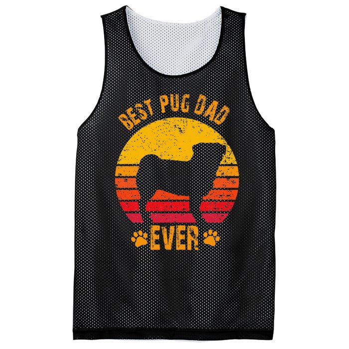 Best Pug Dad Ever Funny Gift Father Mesh Reversible Basketball Jersey Tank