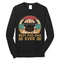 Best Pug Dad Ever Funny Pug Dog Gift Long Sleeve Shirt