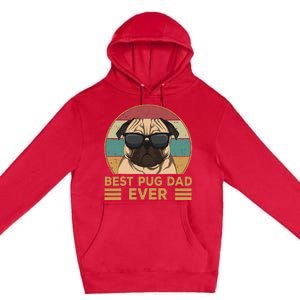 Best Pug Dad Ever Funny Pug Dog Gift Premium Pullover Hoodie