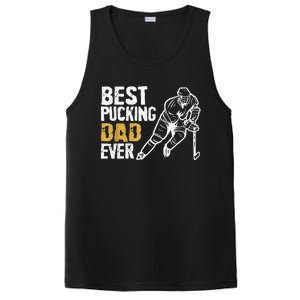 Best Pucking Dad Ever Retro Ice Hockey Coach PosiCharge Competitor Tank