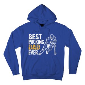 Best Pucking Dad Ever Retro Ice Hockey Coach Hoodie