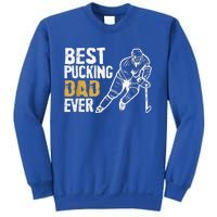 Best Pucking Dad Ever Retro Ice Hockey Coach Sweatshirt