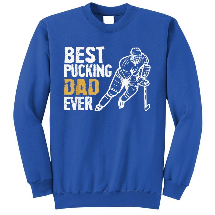 Best Pucking Dad Ever Retro Ice Hockey Coach Sweatshirt