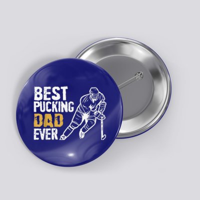 Best Pucking Dad Ever Retro Ice Hockey Coach Button