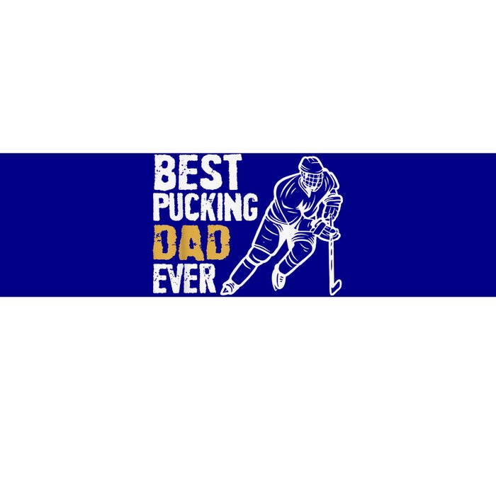 Best Pucking Dad Ever Retro Ice Hockey Coach Bumper Sticker