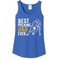 Best Pucking Dad Ever Retro Ice Hockey Coach Ladies Essential Tank