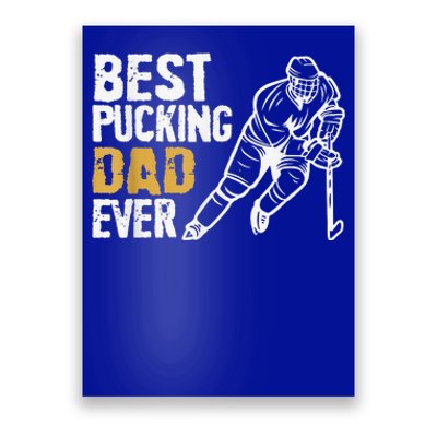 Best Pucking Dad Ever Retro Ice Hockey Coach Poster