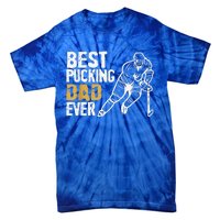 Best Pucking Dad Ever Retro Ice Hockey Coach Tie-Dye T-Shirt