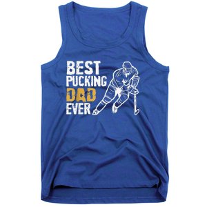 Best Pucking Dad Ever Retro Ice Hockey Coach Tank Top