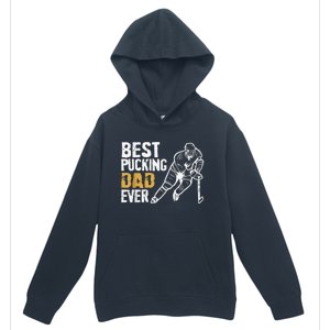 Best Pucking Dad Ever Retro Ice Hockey Coach Urban Pullover Hoodie