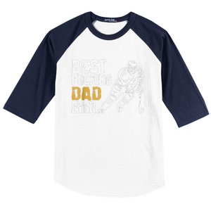 Best Pucking Dad Ever Retro Ice Hockey Coach Baseball Sleeve Shirt