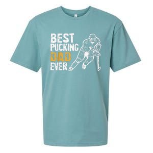 Best Pucking Dad Ever Retro Ice Hockey Coach Sueded Cloud Jersey T-Shirt