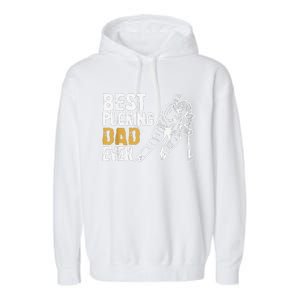 Best Pucking Dad Ever Retro Ice Hockey Coach Garment-Dyed Fleece Hoodie