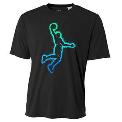 Basketball Player Dunking Basketball Cooling Performance Crew T-Shirt