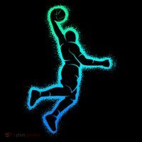 Basketball Player Dunking Basketball Drawstring Bag
