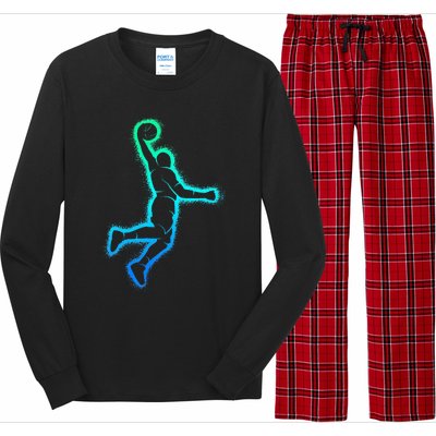 Basketball Player Dunking Basketball Long Sleeve Pajama Set