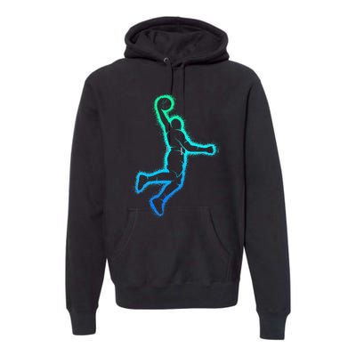 Basketball Player Dunking Basketball Premium Hoodie