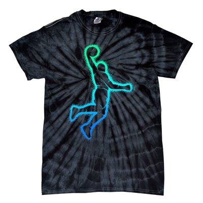 Basketball Player Dunking Basketball Tie-Dye T-Shirt