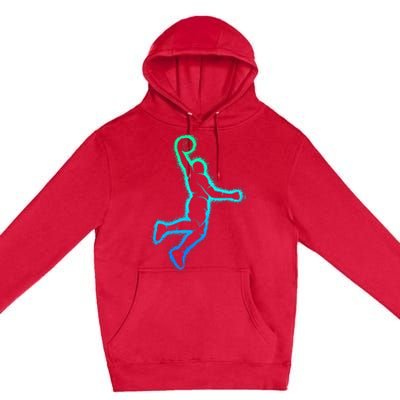 Basketball Player Dunking Basketball Premium Pullover Hoodie