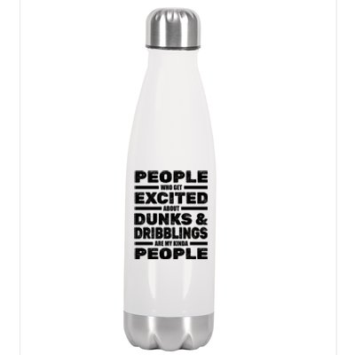 Basketball Player Dunks Dribblings Funny Gift Streetball Basketball Gift Stainless Steel Insulated Water Bottle