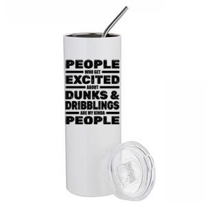 Basketball Player Dunks Dribblings Funny Gift Streetball Basketball Gift Stainless Steel Tumbler