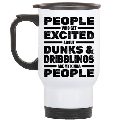 Basketball Player Dunks Dribblings Funny Gift Streetball Basketball Gift Stainless Steel Travel Mug