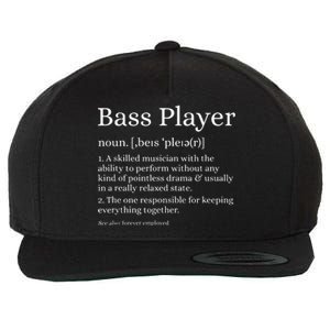 Bass Player Definition Bassist Gift For Musicians Wool Snapback Cap