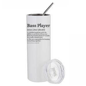 Bass Player Definition Bassist Gift For Musicians Stainless Steel Tumbler