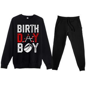 Birthday Party Decorations Hockey Winter Sports Fans Premium Crewneck Sweatsuit Set