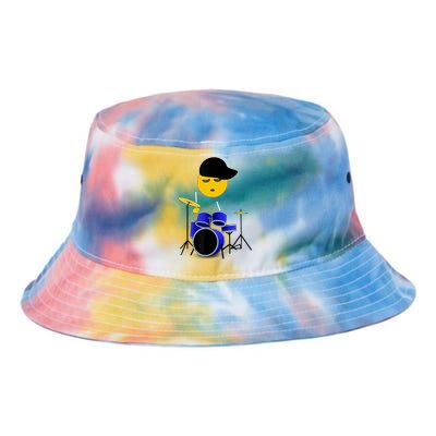 Boy Playing Drums Drummer Funny Emoticon Tie Dye Newport Bucket Hat