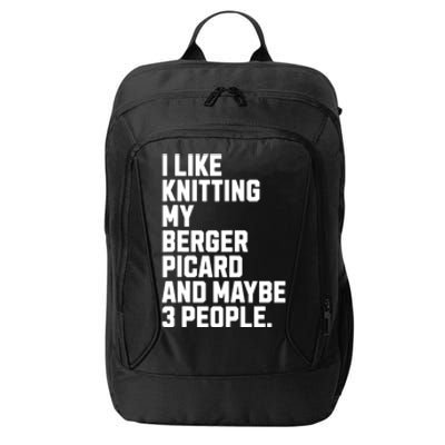 Berger Picard Dog Owner Knitting Lover Funny Knitter City Backpack