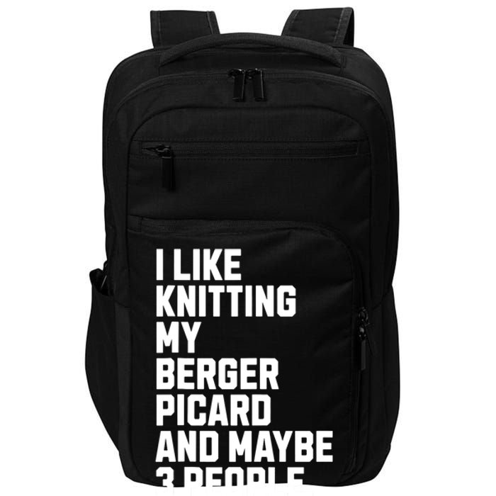 Berger Picard Dog Owner Knitting Lover Funny Knitter Impact Tech Backpack