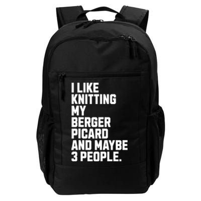 Berger Picard Dog Owner Knitting Lover Funny Knitter Daily Commute Backpack