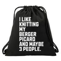 Berger Picard Dog Owner Knitting Lover Funny Knitter Drawstring Bag