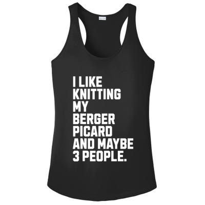 Berger Picard Dog Owner Knitting Lover Funny Knitter Ladies PosiCharge Competitor Racerback Tank