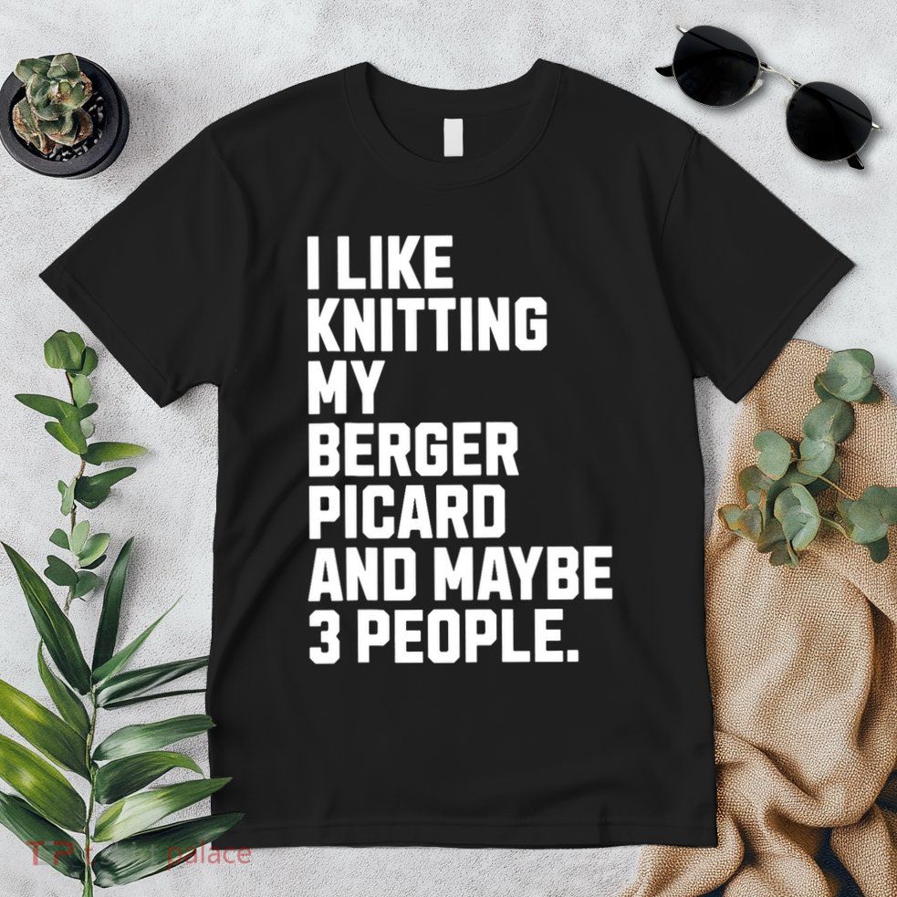 Berger Picard Dog Owner Knitting Lover Funny Knitter Premium T-Shirt
