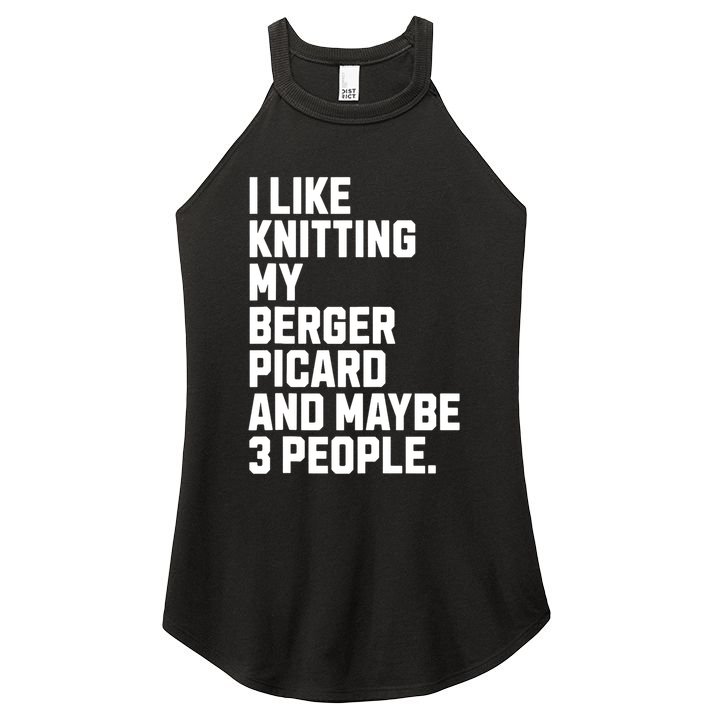 Berger Picard Dog Owner Knitting Lover Funny Knitter Women's Perfect Tri Rocker Tank