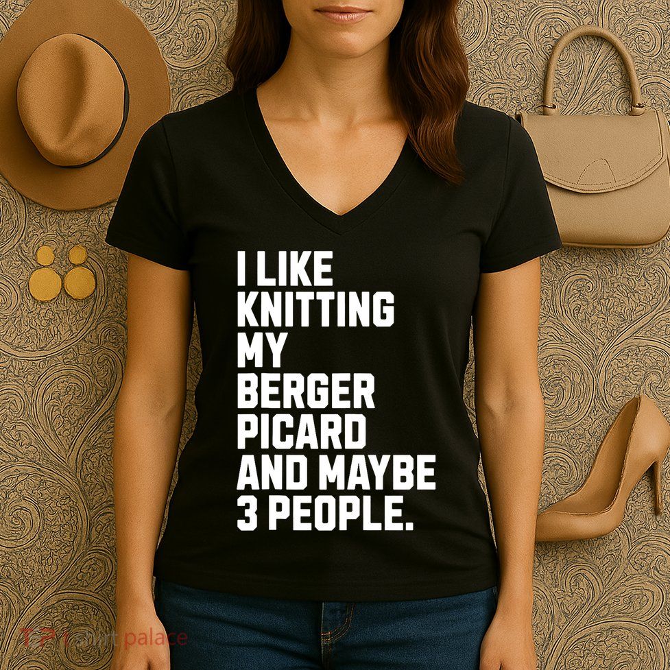 Berger Picard Dog Owner Knitting Lover Funny Knitter Women's V-Neck T-Shirt