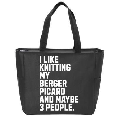 Berger Picard Dog Owner Knitting Lover Funny Knitter Zip Tote Bag