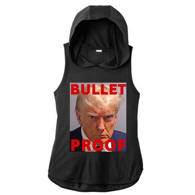 Bullet Proof Donald Trump 2024 Fight Fight Fight Trump Rally Ladies PosiCharge Tri-Blend Wicking Draft Hoodie Tank