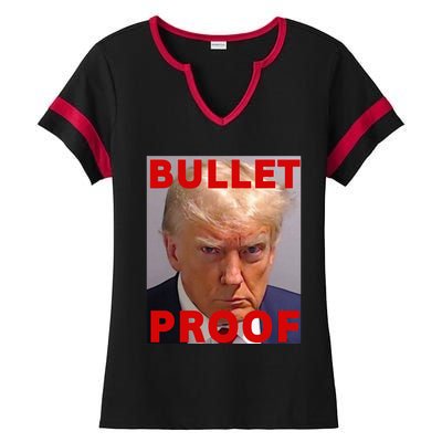 Bullet Proof Donald Trump 2024 Fight Fight Fight Trump Rally Ladies Halftime Notch Neck Tee