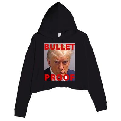 Bullet Proof Donald Trump 2024 Fight Fight Fight Trump Rally Crop Fleece Hoodie