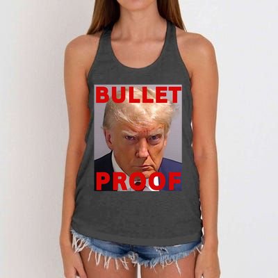 Bullet Proof Donald Trump 2024 Fight Fight Fight Trump Rally Women's Knotted Racerback Tank