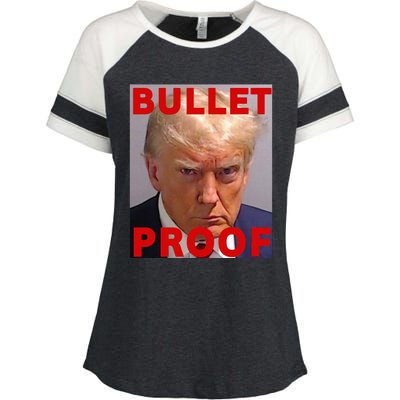 Bullet Proof Donald Trump 2024 Fight Fight Fight Trump Rally Enza Ladies Jersey Colorblock Tee