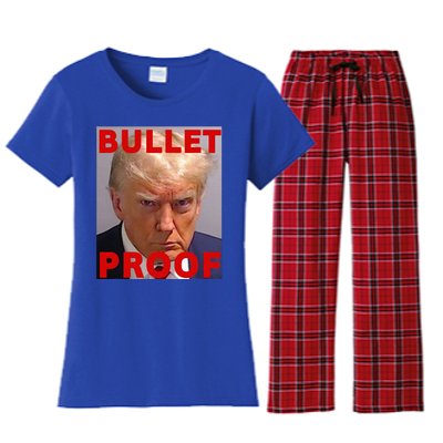 Bullet Proof Donald Trump 2024 Fight Fight Fight Trump Rally Women's Flannel Pajama Set