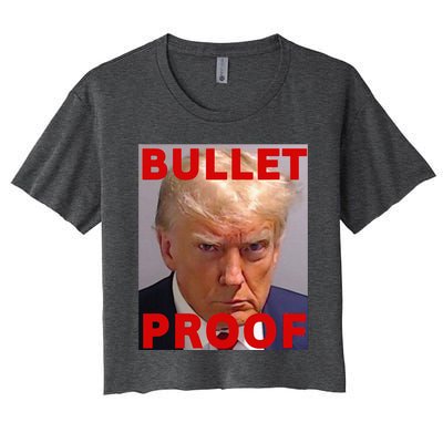 Bullet Proof Donald Trump 2024 Fight Fight Fight Trump Rally Women's Crop Top Tee