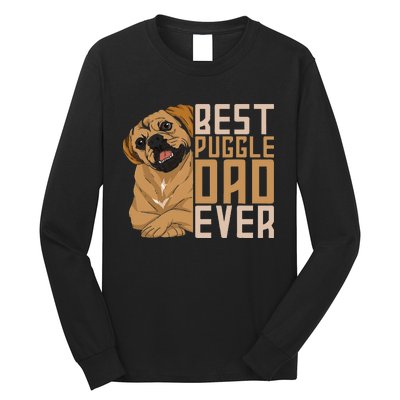 Best Puggle Dad Ever Cute Animal Dog Owner Puggle Long Sleeve Shirt